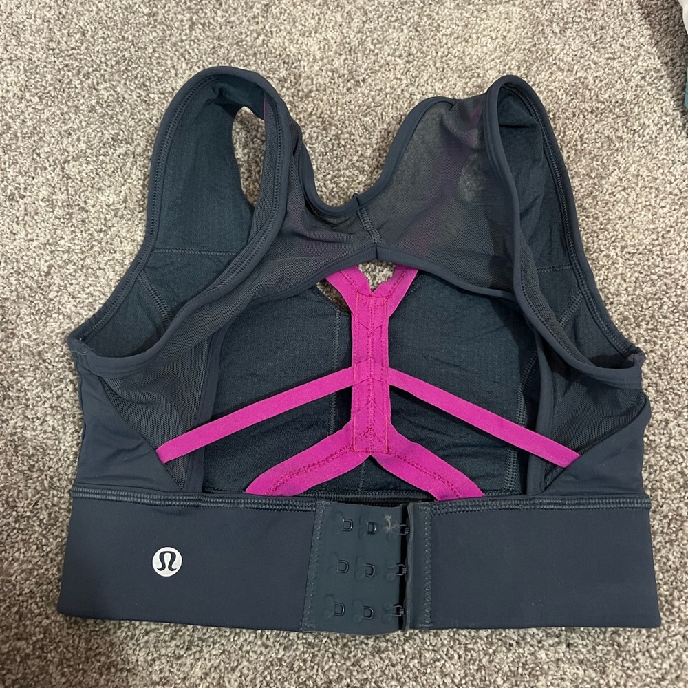 Blue lululemon longline sports bra
